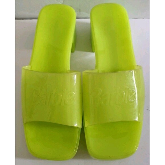 Forever 21 Neon Green Platform Slides - Picture 1 of 7